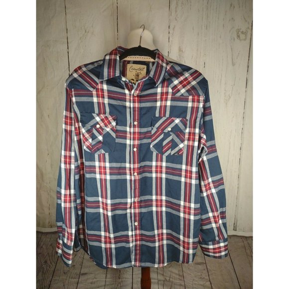 Coastal Pearl Snap Cotton Western Shirt 